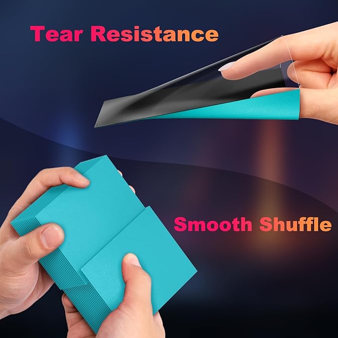 200 Pack Card Sleeves, Matte Dual Trading Card Sleeves with Opaque Back & Smooth Shuffle, Tear Resistant Card Protectors for MTG, TCG and Game Cards (Glacier Blue)
