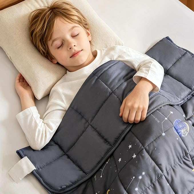 Weighted Blanket - 5 lbs Grey Starry Sky Heavy Blanket - Small Size Breathable Lap Blanket(36 * 48 inches, 5 lbs)