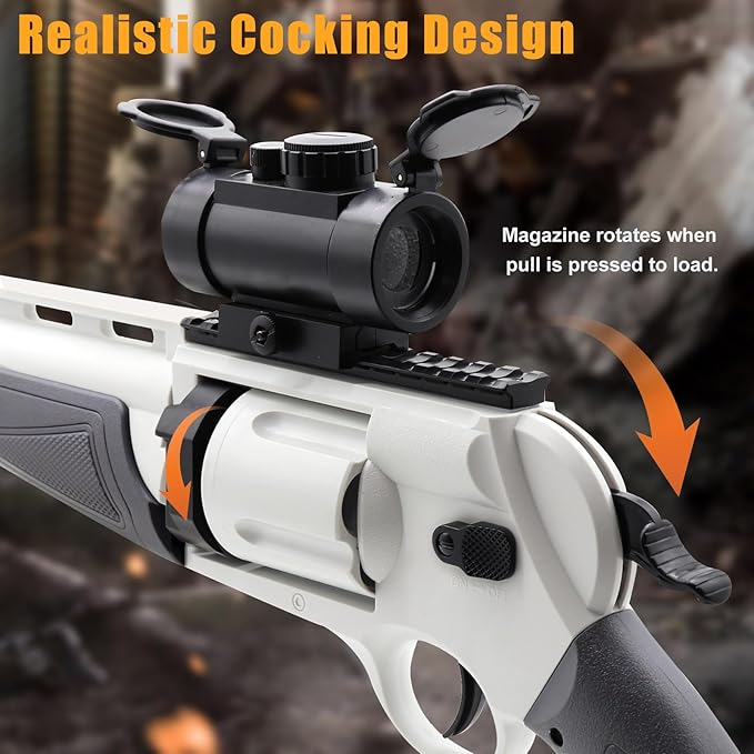 Toy Revolver Gun Toys for 8 9 10 11 12 13+ Year Old Boys Kids, Sports & Outdoor Play Toys Shotgun with Dart Bullet Holder & Scope, Play Toy Guns for Boys 8-13, Gifts for Birthday Halloween