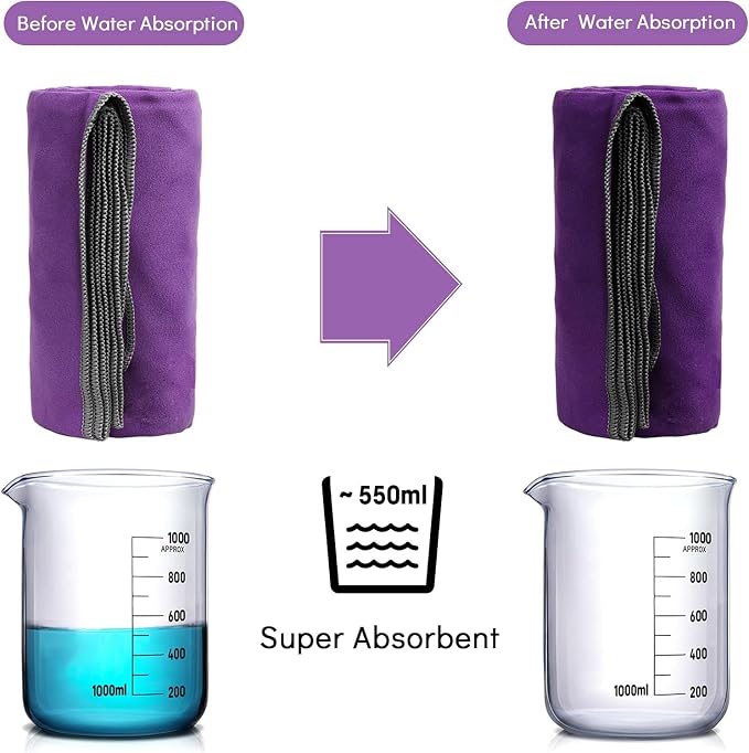 SYOURSELF 2 Pack Microfiber Camping Towel, Quick Dry Towel, Soft Absorbent Compact Travel Gym Workout Sweat Towel for Beach Yoga Swim Travel Camping Hiking Backpack Essentials (XL:72"x32"+12"x24")