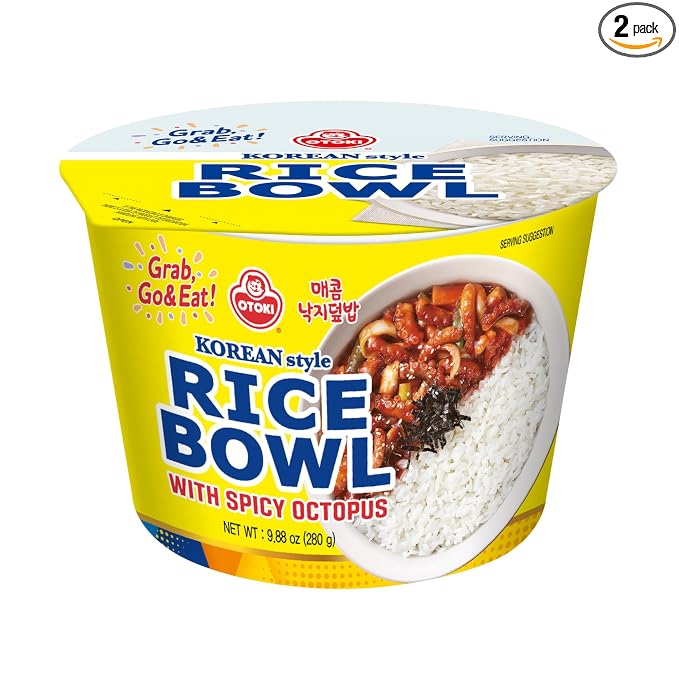 OTOKI Spicy Octopus Rice Bowl – Ready-to-Eat Korean Meal with Tender Octopus & Sticky White Rice | Microwaveable Convenience | 9.88 oz (Pack of 2)