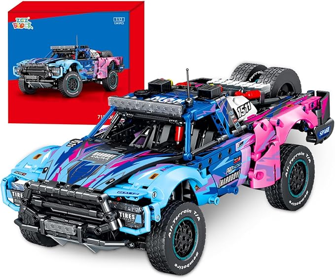 Baja 1000 Trophy Truck Building Blocks Kit,1:12 Scale MOC Race Car Building Toys,Collectible Car Model,for 14+ Year Boys,Adult(1341 Pieces)
