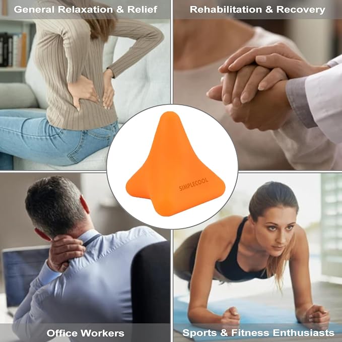 Manual Trigger Point Massage Tool. Small Massager Ball for Deep Tissue Myofascial Release Physical Therapy Plantar Fasciitis Pain Relief Muscle Knot Psoas Hip Flexor Iliacus Release 3×2.6″(Orange)