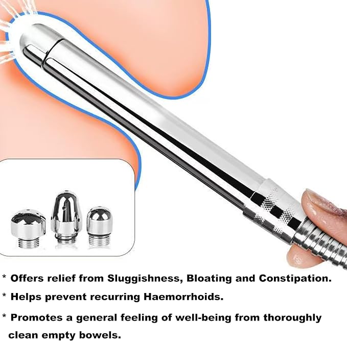 Shower Anal Douche Enema Kit, Attaches to Tap/Bathtub/Shower,Unisex Faucet Enema with 3 Nozzles for Douching, Colon Nozzle Cleaner System with 59 inch Shower Hose for Easy Use