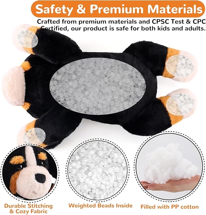 Bernese Mountain Dog Weighted Stuffed Animals - 22 Inch 4.5 Pounds Weighted Plushies Dog Stuffed Animal - Big Plush Pillow - Cute Plush Toy Gifts for Kids & Adults (22" 4.5 lbs)