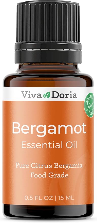 Viva Doria Bergamot Essential Oil, 100% Pure, Natural, Italian Bergamot Essential Oil, Undiluted, for Aromatherapy | Food Grade, 15 mL (0.5 Fluid Ounce)