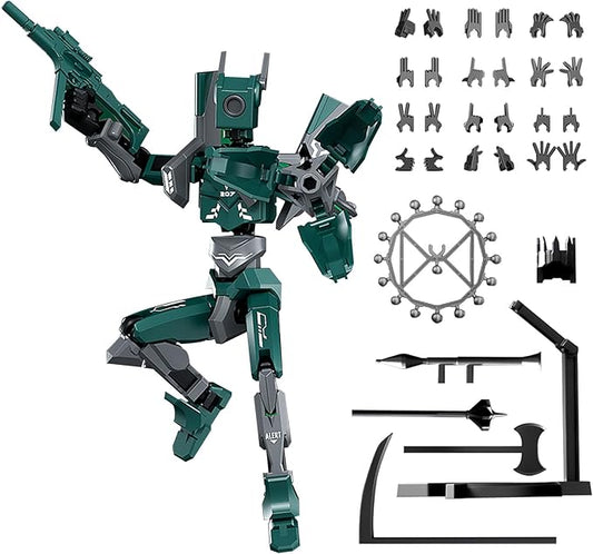 T13 Action Figures, Assembly Completed Action Figure, 5.2 Inch Robo 13 3D Printed Action Figure - The Ultimate Hero for Action-Packed Playtime (Green)
