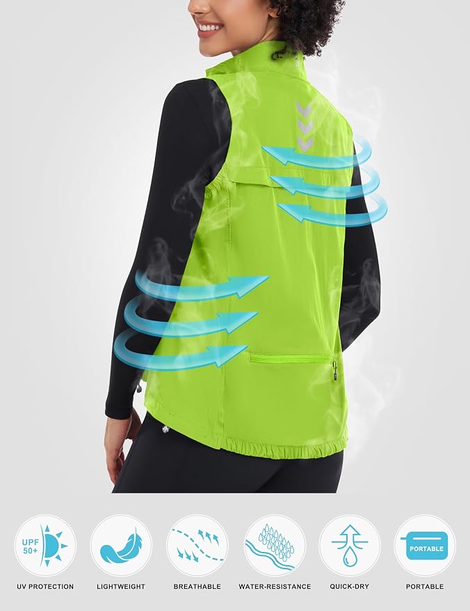 Little Donkey Andy Women's Lightweight Quick Dry Vest Windproof Summer Vest | Stretch Quick Dry Material, Windproof Breathable Vest, Cooling Effect Summer Outerwear, Running Cycling Golf Tennis Hiking