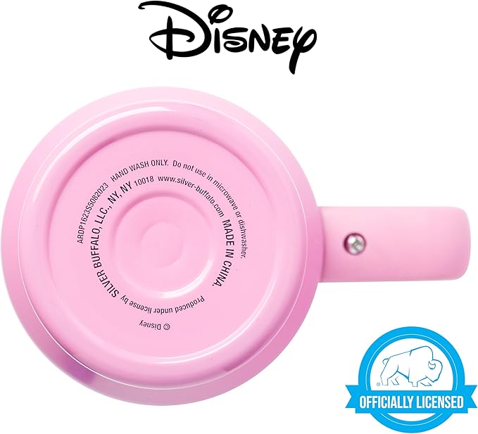 Silver Buffalo Disney Princess Featuring Cinderella, Mulan, Belle, Ariel, Tiana, and Jasmine Double Walled Stainless Steel Tumbler with Handle and Straw, Fits in Standard Cup Holder, 40 Ounces