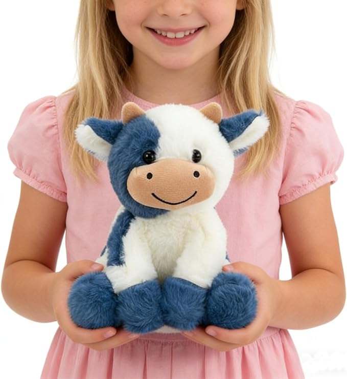Cow Stuffed Animals Soft Plush Cute Cow Doll for Boys Girls 11.8in (zuo NIU Shen lanse 30cm)