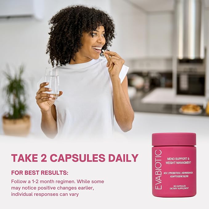 Complete Menopause Vitamins - Ashwaghanda, Probiotics, ACV for Weight Management, Hot Flashes, Night Sweats, Bloat, Hormone Balance - Vegan 60 Caps Menopause Supplements for Women Non-GMO