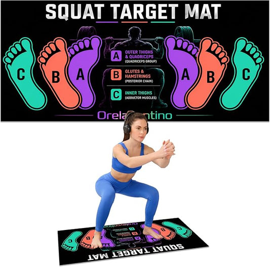 Squat Mat with Foot Position,Non-Slip Workout Mat for Squats & Leg Exercises, Improves Muscle Activation & Knee Support, Home Gym Fitness Mat,30 * 13.8"inch Squat Pad