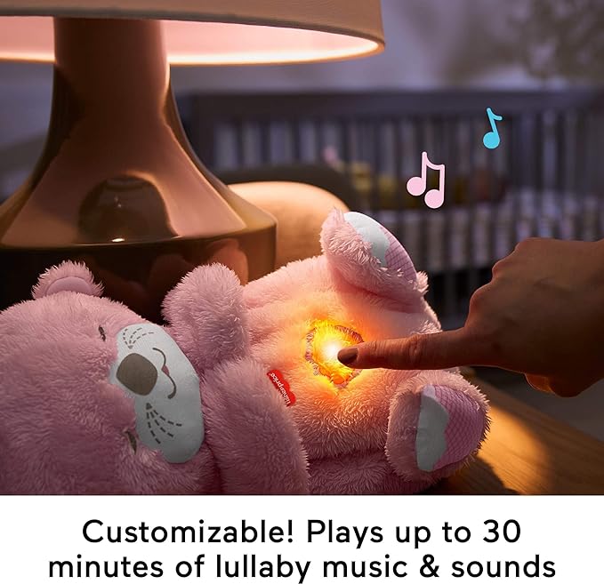 Fisher-Price Baby Toy Soothe ‘n Snuggle Otter Plush, Pink Portable Sound Machine with Breathing Motion & Lights for Newborns Ages 0+ Months
