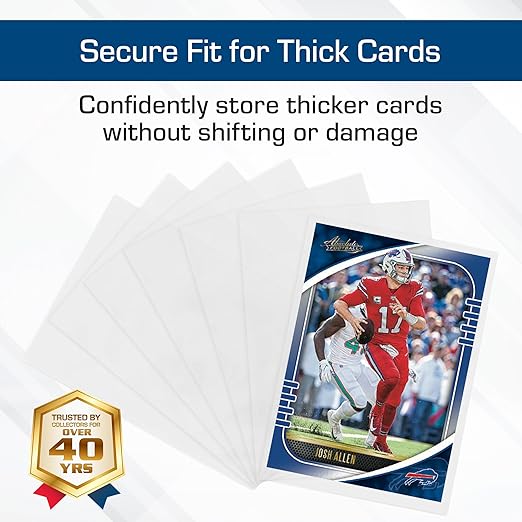 BCW Thick Card Sleeves - 100 Pack | Crystal Clear Polypropylene Protective Sleeves for Collectible Cards | Card Protector Sleeves Holds Trading Cards Up to 240pt | Fits Thick-Card Topload Holders