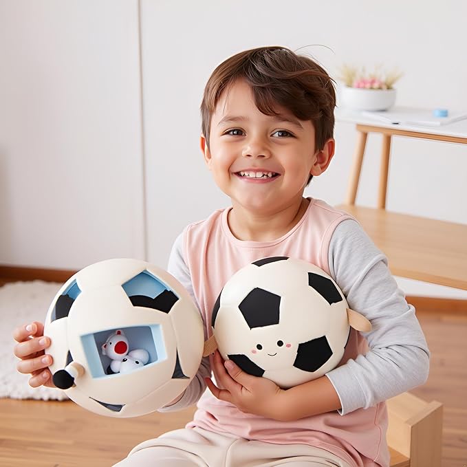 Ryttir 11 Inch Creative 3D Simulation Soccer Pillow,Fluffy Cars Pillow Football Toy Outdoor Cushions for Ball Owners,Clever Boy's and Girl's Room Decor