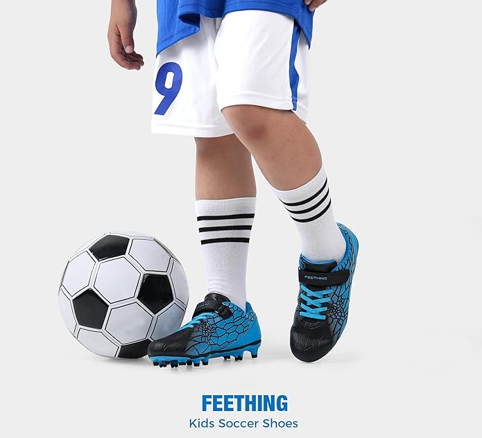 Kids Soccer Cleats for Boys Girls Soccer Shoes Firm Ground Youth Lightweight Athletic Training Football Cleats for Little/Big Kid