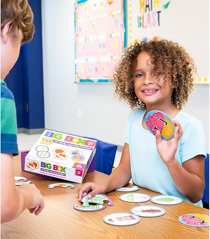 Carson Dellosa 156pc Big Box of Toddler Learning Activities, Colors, Shapes, Numbers, and Alphabet Puzzle, Phonics and Sight Word Games for Preschool and Kindergarten Learners Ages 4+
