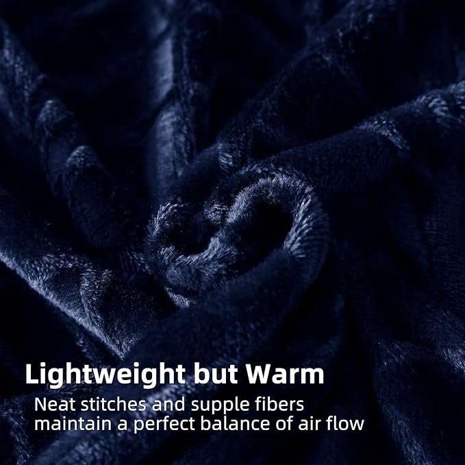 Whale Flotilla Soft Flannel Fleece King Size Bed Blanket, Navy Blue | Cozy Lightweight Breathable Coverlet, Plush Fluffy Bedspread, Vintage Pattern Decorative Blanket for Bed All Season, 90"x104"