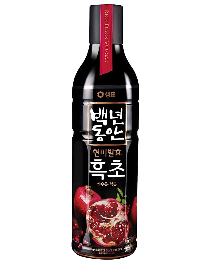 Sempio Rice Black Vinegar Drink: Pomegranate, Vegan, 30.4 fl oz | Naturally Fermented Brown Rice Vinegar Concentrate, No Added Sugar, Mix for Beverages, Salad Dressings, Marinades & Sauces