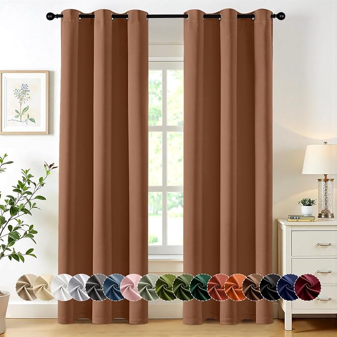 MIULEE Blackout Curtains for Bedroom 2 Panels 40 x 84 Inch Long Sun Baked | Thermal Insulated, Living Room Darkening Grommet Drapes, Noise Reducing, Light Blocking Window Treatments