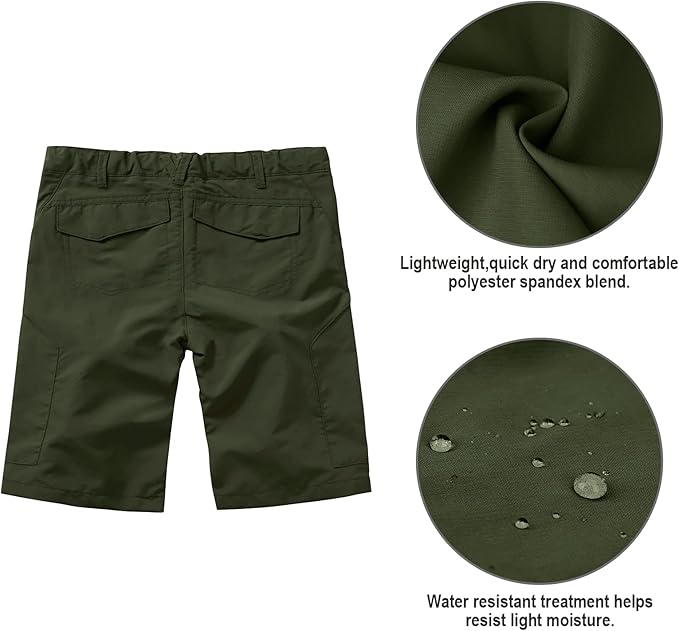 linlon Kids' Cargo Pants, Boy's Casual Outdoor Quick Dry Waterproof Hiking Climbing Convertible Trousers #9016