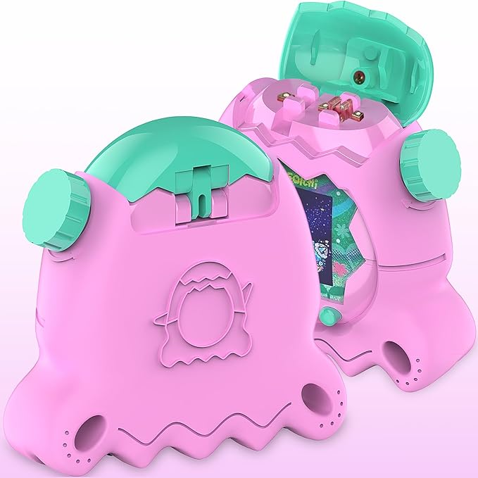 JCHPINE Hard Case and Silicone Cover for Tamagotchi Paradise Electronic Pet, Protective Cases for Tamagotchi Paradise with Screen Protector and Lanyard (Pink)