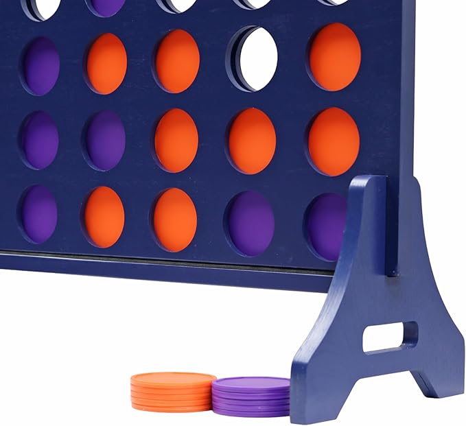 Tailgating Pros Premium Navy Giant Four in a Row with Carrying Case - Jumbo Oversized Outdoor Yard Game - Connect Multiple Pucks in a Row to Win - Many Puck Colors Available!