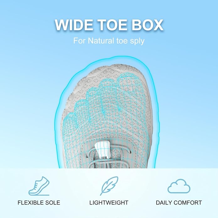 Barefoot Shoes for Women & Men, Grounded Walking Hiking Barefoot Shoes, Wide Toe Box Non-Slip Water Athletic Footwear, Comfortable Vitality Barefoot Footwear, Trail Running Sneakers Unisex