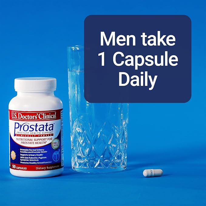 U.S. Doctors' Clinical Prostata - Clinically Proven Prostate Supplement for Men - Urinary Tract & Bladder Support - Saw Palmetto, Vitamin E, Pumpkin Seed - USA Manufactured- 90 Capsules[30-Day Supply]