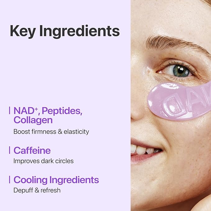 numbuzin No.9 Eye Patches, NAD+ Collagen Gel Eye Masks with Peptides, Caffeine & Niacinamide, Cooling Under Eye Patches for Puffy Eyes & Eyebags, Stocking Stuffers, 5 Pairs (10 Patches)