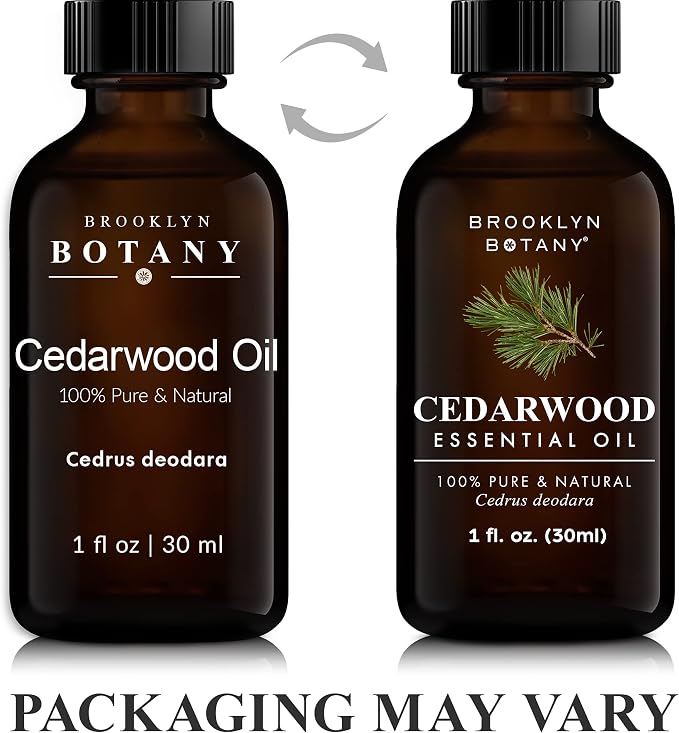 Brooklyn Botany Cedarwood Essential Oil - 100% Pure and Natural - Premium Grade Oil with Dropper - for Aromatherapy and Diffuser - 1 Fl Oz
