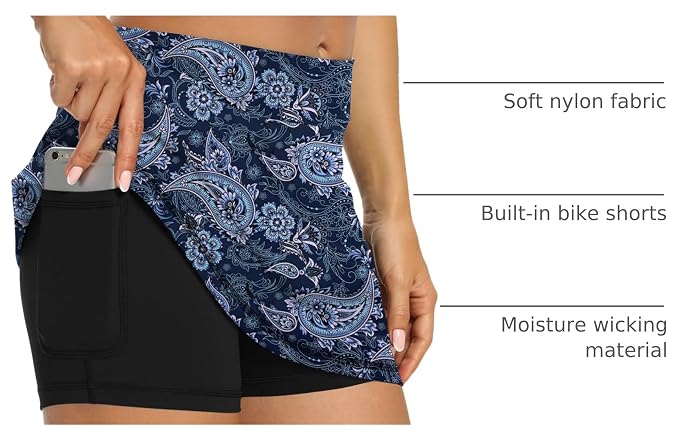 LouKeith Tennis Skirts for Women Golf Athletic Activewear Skorts Mini Summer Workout Running Shorts with Pockets
