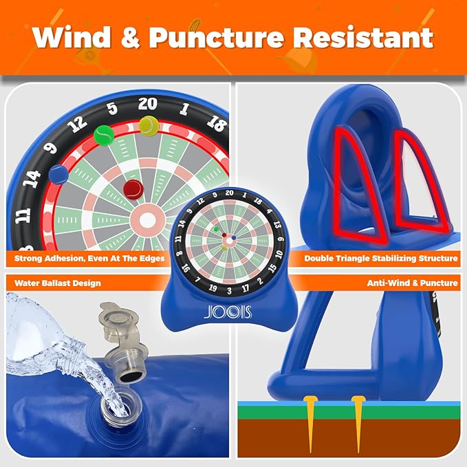 6.5ft Giant Inflatable Golf Dart Board with Air Pump & 20+ Games - Includes Game Manuals, Perfect Inflatable Games for Family Party, Giant Outdoor Yard Games, Backyard Golf Games, Carnival Games