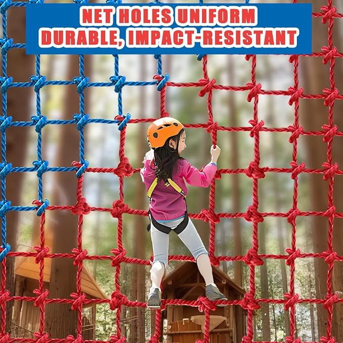 Climbing Cargo Net, Polyester Playground Climbing Net, Heavy Duty Large Military Climbing Net for Kids Outdoor, Kids Safety Protection Net, Rope Ladder, Jungle Gyms, Swingset, Treehouse
