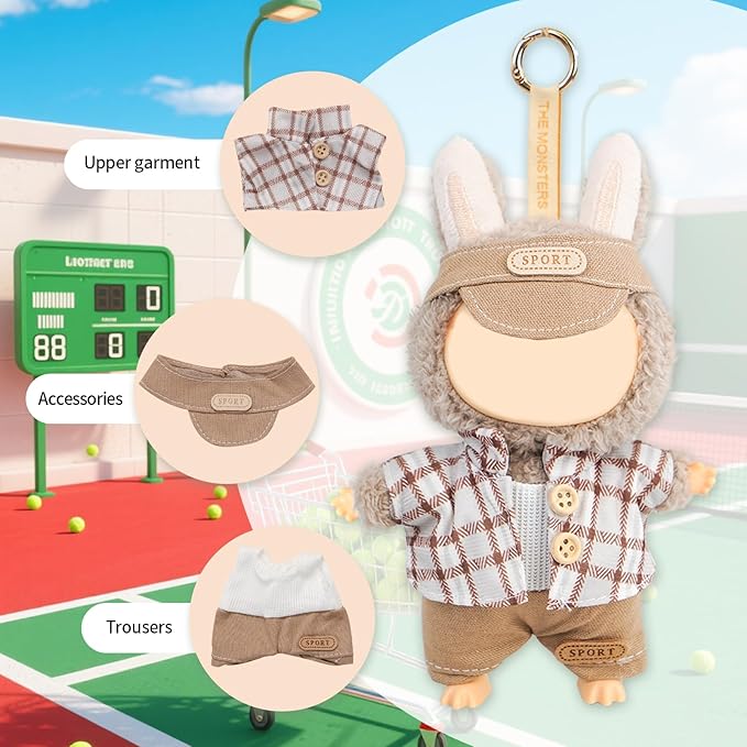 Coolcandy 17cm Doll Clothes for Doll, Fashionable Dolls Outfit with Accessories Suit, Stylish Adorable Dolls Clothes Set, Soft Fabric, Detailed Stitching(Doll Not Included)