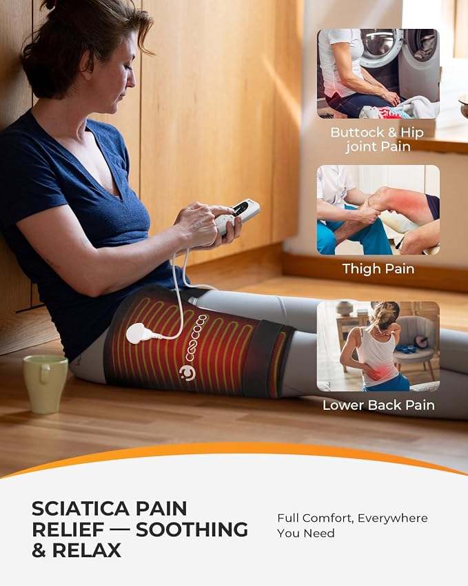 CooCoCo Hip Heating Pad for Hip Pain Relief, FSA Eligible Electric Hip Brace for Sciatica Pain Relief, Upgraded Heating Speed and Larger Heating Area, 6 Heating Levels, Auto-Off Timer, Hsa Store