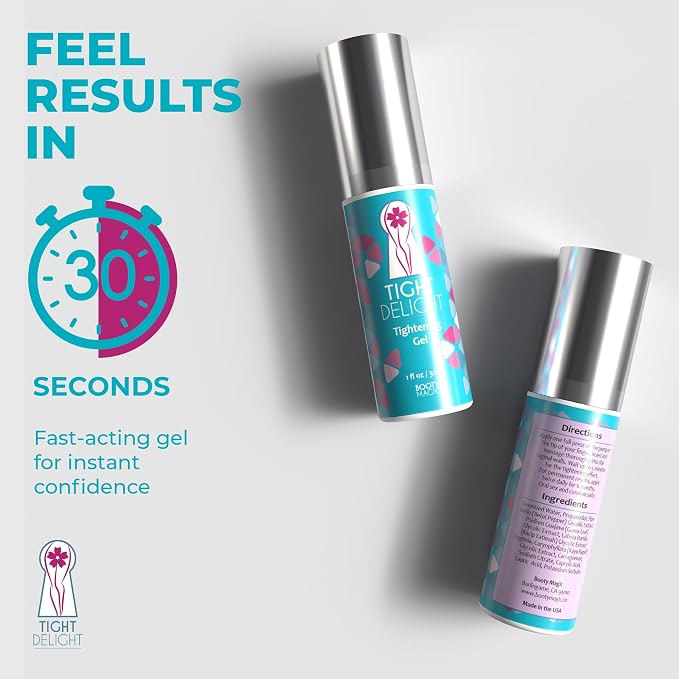 Booty Magic Tight Delight Vaginal Tightening Gel – Instant Vaginal Tightener for Women, Vag Rejuvenation, Natural pH-Balanced Firming with Manjakani & Aloe Vera for Vaginal Tightness