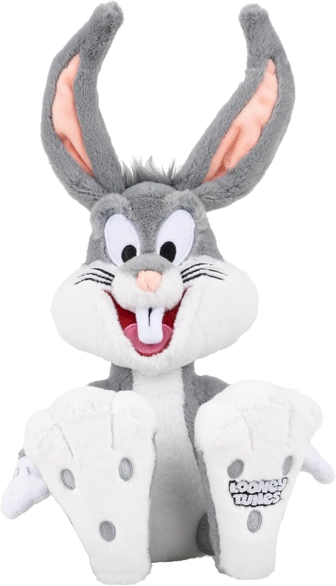 Jazwares Warner Bros. Discovery Looney Tunes, 8-Inch Bugs Bunny Plush - Super-Soft and Huggable Plush Toy - Official Licensed Plush - for All Ages