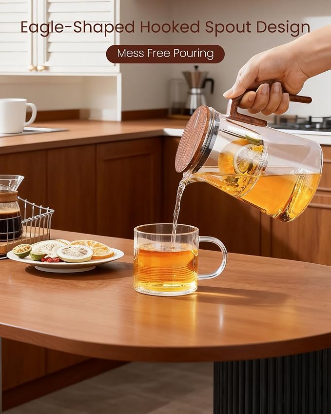 ZENS Magnetic Tea Pot, Enchanted Magic Glass Teapot with Infuser for Loose Leaf Tea Steeper, Mess-Free Magnetic Tea Maker Tea Diffusers for Herbal Tea Lovers Ideal Gifts, 34oz (1000 ml)