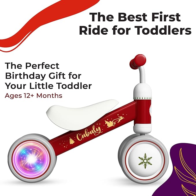 Baby Balance Bike for 1-3 Year – First Birthday Boy Girl Gifts 12-36 Month Mini Bike|Colorful Lighting Wheels|Ride on Toys |Toddler Balance Bike 1-3 Indoor/Outdoor Bike
