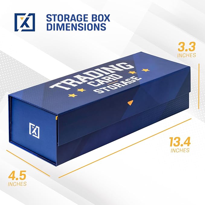 HOMEXPRO Easy Fold Trading Card Storage Box [3 PACK] Magnetic Lid | Toploader Storage Box Fits 800 Cards, 200 Toploaders, or 50 One Touch | Baseball Card Storage Box - Labels included