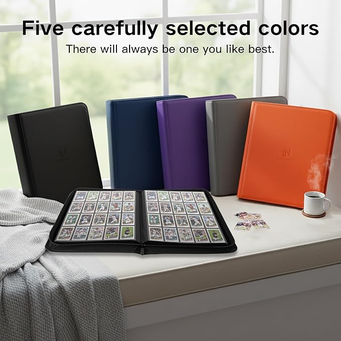 1280+ Cards 20 Pocket Card Binder Collector Card Album Trading Card Binder Ringless Trading Card Album Side Loading Compatible with TCG, Game & Sports Cards (Blue)