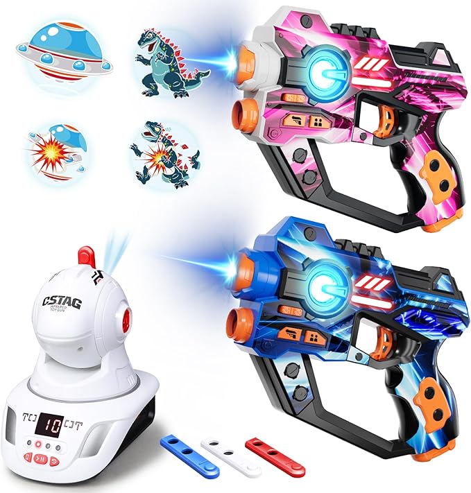 Electronic Tag Guns Set for Kids & Adults (3+) - 2 Player Electronic Shooting Game with Digital LED Score Display, for Boys & Girls