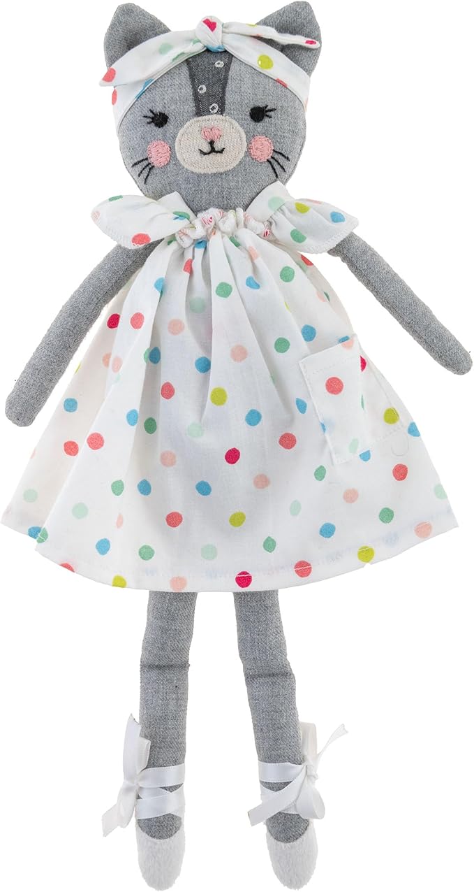 Stephen Joseph, Tiny Dancers Stuffed Doll for Child or Toddler, Toy Room or Kids Bedroom Decor, Fancy Friends Stuffed Animals for Girls & Boys, Kristina Kitty