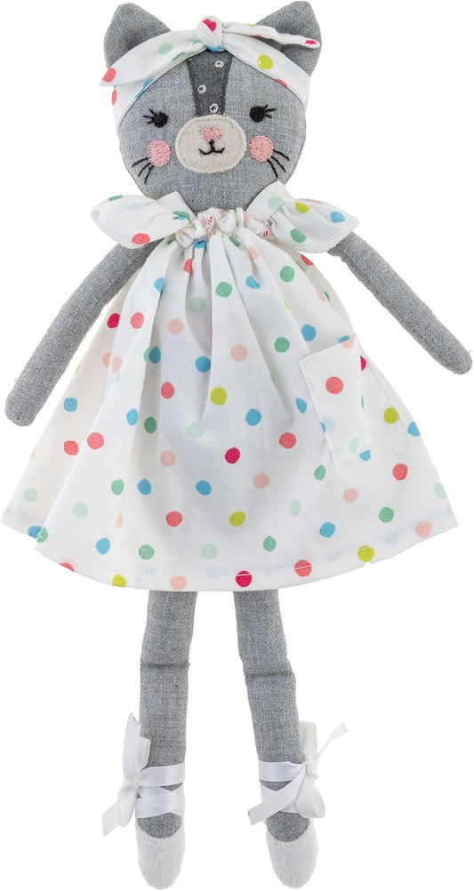 Stephen Joseph, Tiny Dancers Stuffed Doll for Child or Toddler, Toy Room or Kids Bedroom Decor, Fancy Friends Stuffed Animals for Girls & Boys, Kristina Kitty
