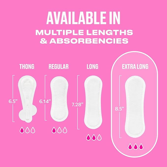 Carefree Panty Liners for Women Long, Unwrapped, Unscented, 92ct