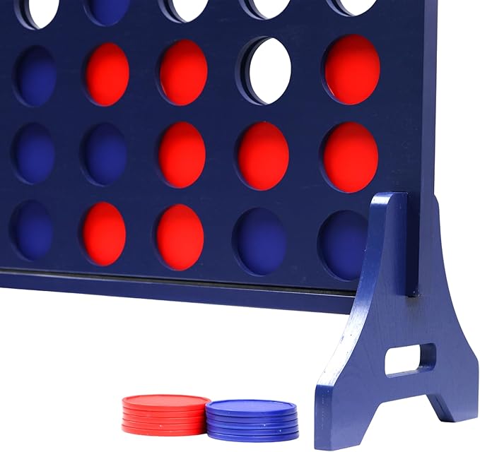 Tailgating Pros Premium Navy Giant Four in a Row with Carrying Case - Jumbo Oversized Outdoor Yard Game - Connect Multiple Pucks in a Row to Win - Many Puck Colors Available!