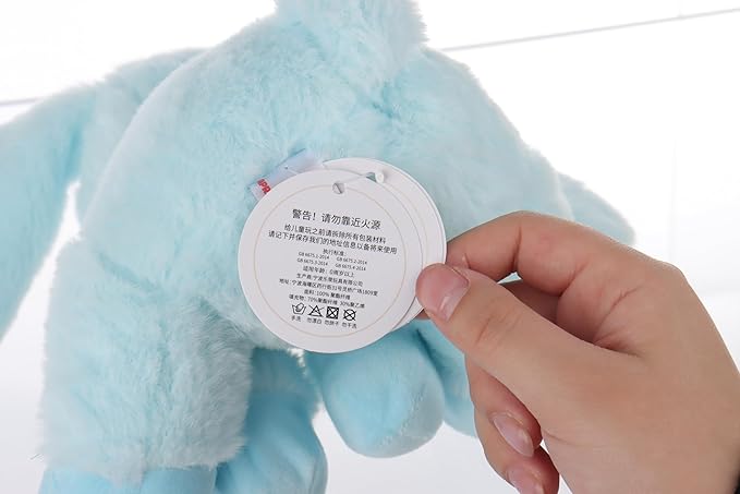 Apricot Lamb Toys Plush Light Blue Bunny Rabbit Stuffed Animal with Fluffy Soft Ears (Light Blue Bunny, 8 Inches)