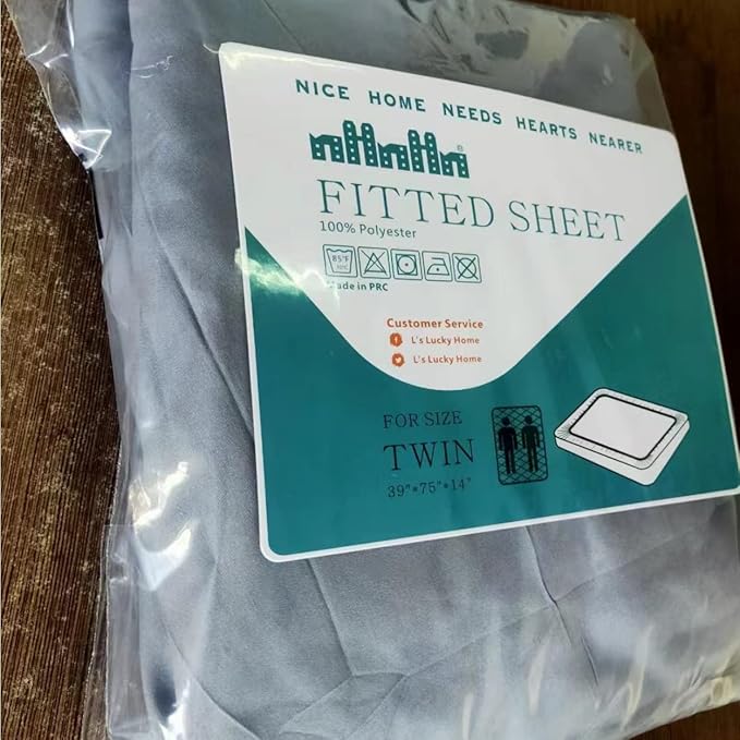 NHNHN 2 Pack Fitted Sheet-Deep Pockets-Soft Microfiber-Easy Care-Shrinkage and Fade Resistant-Fitted Sheets Twin Size-2 Sets of Fitted Sheets (Twin?2 Pcs, Grey)