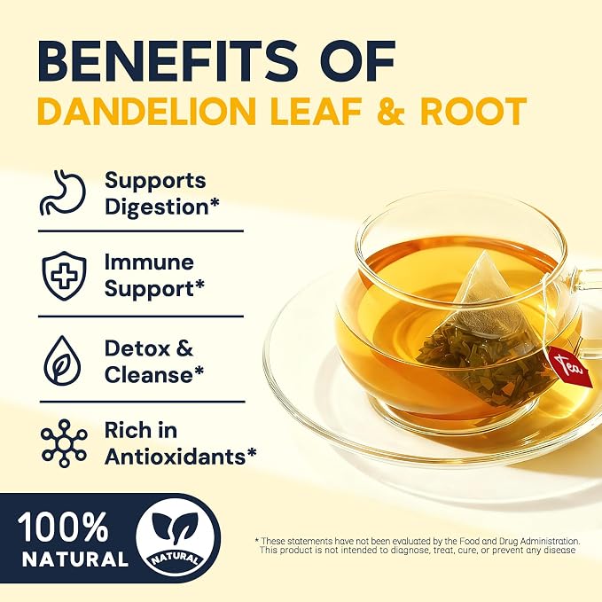 Dandelion Leaf & Root Herbal Tea-Caffeine-free herbal tea，No Sugar，100 Teabags